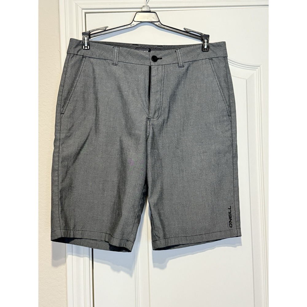 O'Neill surf brand‎ chino shorts men 34, gray, 6 pockets, belted